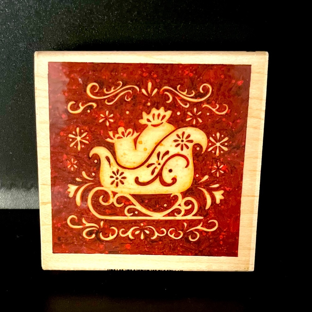NEW SLEIGH STAMP - 3” X  3”